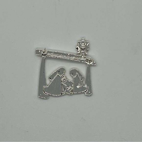 VINTAGE CHRISTMAS NATIVITY SCENE BROOCH Rhinestone Star - Picture 6 of 7